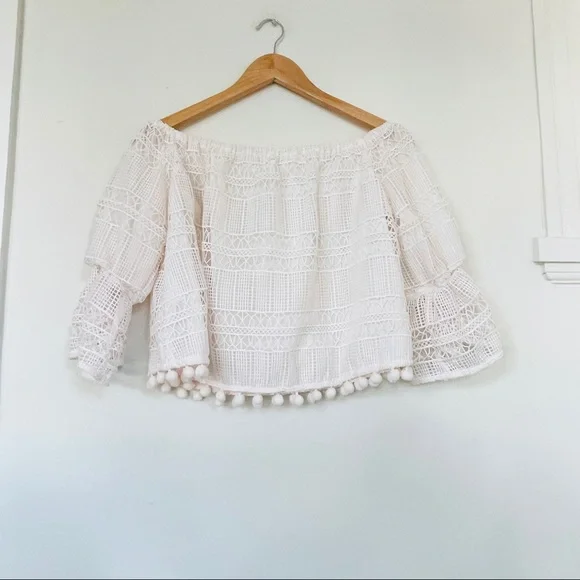 Tularosa Alexa Off Shoulder Top in Luster Ivory White - Picture 7 of 9